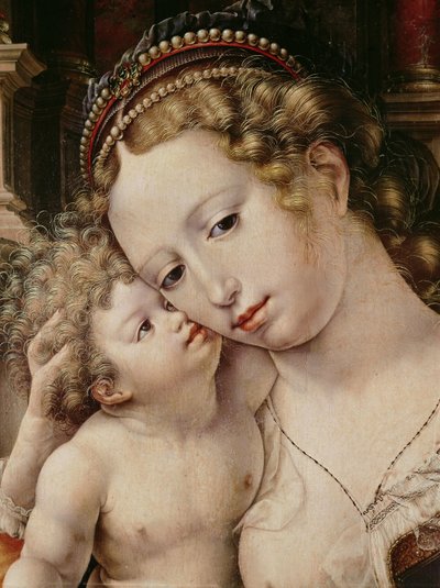Virgen y Niño (detalle) de Jan Gossaert